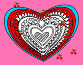 Disegno Mandala cuore pitturato su TheBest522