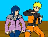 Disegno Hinata e Naruto pitturato su KaVa90