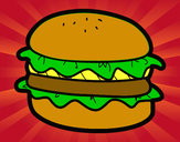 Disegno Hamburger con lattuga pitturato su gina03
