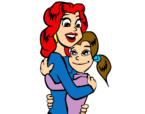 Disegno Madre e figlia abbracciate pitturato su elenina22