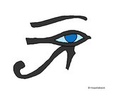 Disegno Occhio di Horus  pitturato su lovemeli