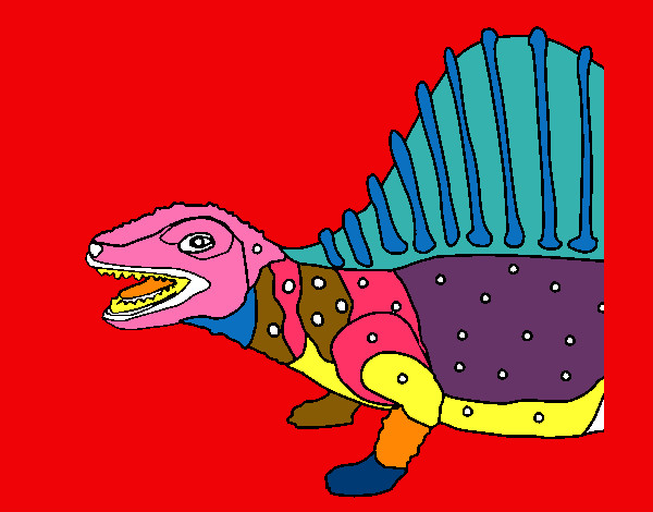 Disegno Dinosauro pitturato su joshua