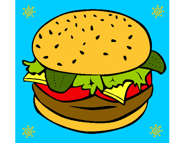 Disegno Hamburger completo  pitturato su Chris00