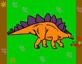 Disegno Stegosaurus  pitturato su midi