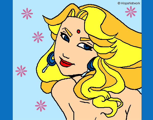 Disegno Principessa amazzonica  pitturato su Lilith