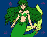 Disegno Sirena pitturato su Lilith