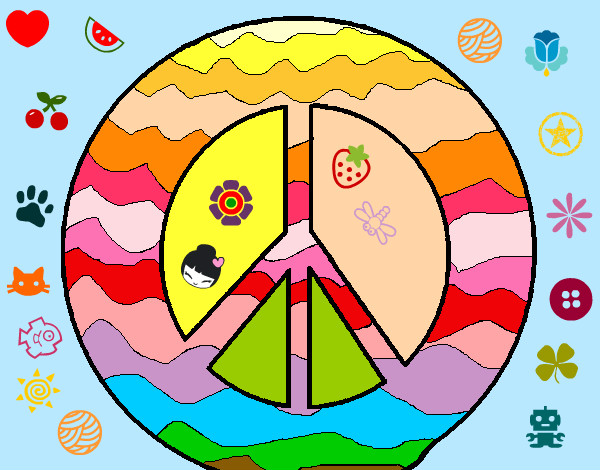 Disegno Simbolo della pace pitturato su angy04