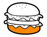 Disegno Hamburger con lattuga pitturato su ionciprian