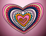 Disegno Mandala cuore pitturato su Bianca2009