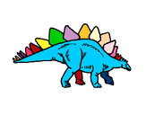 Disegno Stegosaurus  pitturato su santiago
