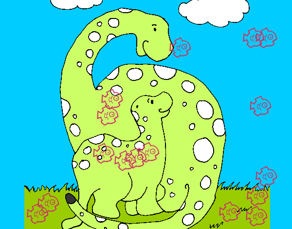 Disegno Dinosauri pitturato su GABRIEL200