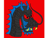 Disegno Testa di drago pitturato su Godzilla