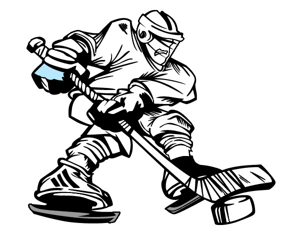 Disegno Giocatore di hockey professionista pitturato su elenamann