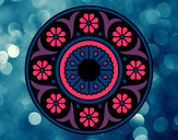 Disegno Mandala fiorito pitturato su lavinia2