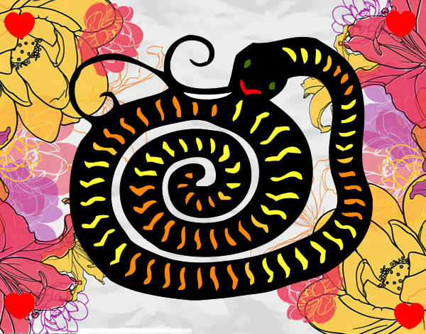 Disegno Segno de la serpente pitturato su EmmaM