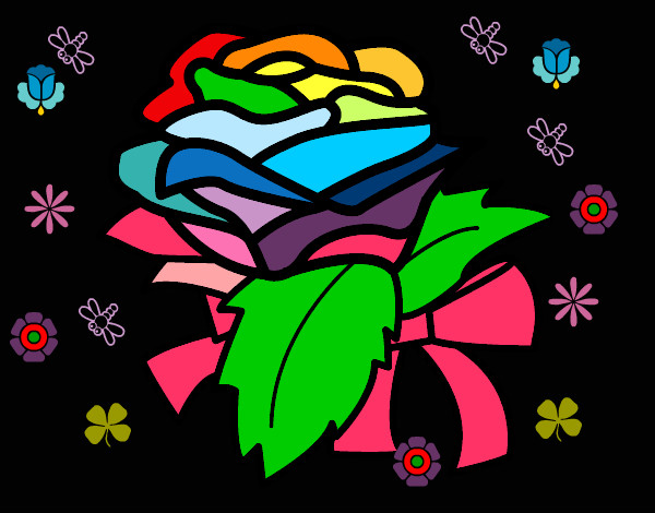 Disegno Rosa, botanica pitturato su AdriEChia