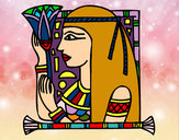 Disegno Cleopatra pitturato su fabri