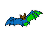 Disegno Pipistrello in volo  pitturato su carminejr