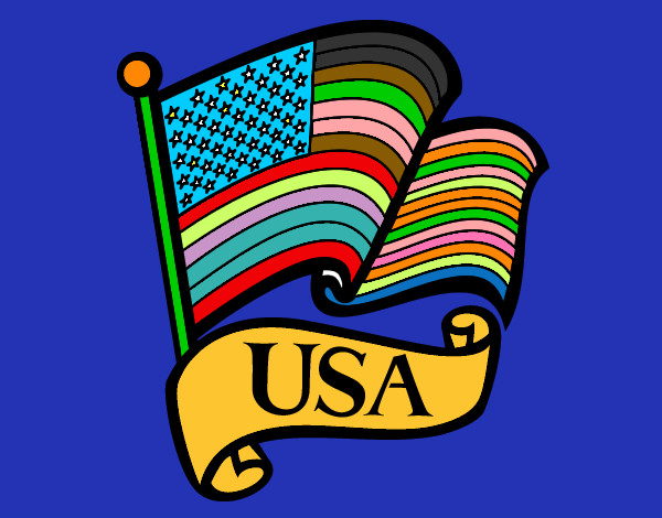 Disegno Bandiera degli Stati Uniti pitturato su robin