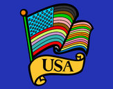 Disegno Bandiera degli Stati Uniti pitturato su robin