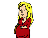 Disegno Donna incinta pitturato su kkpier1