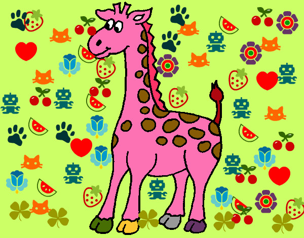 Disegno Giraffa 4 pitturato su mariasofia