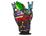 Disegno Robot Rock and roll pitturato su kkpier1