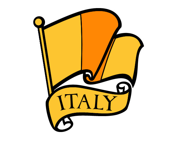 Disegno Bandiera d'Italia pitturato su sarocchia