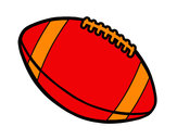 Disegno Pallone di football americano  pitturato su sarocchia