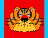 Disegno Tigre III pitturato su sarocchia