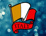 Disegno Bandiera d'Italia pitturato su DANCIKI