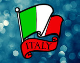 Disegno Bandiera d'Italia pitturato su DANCIKI