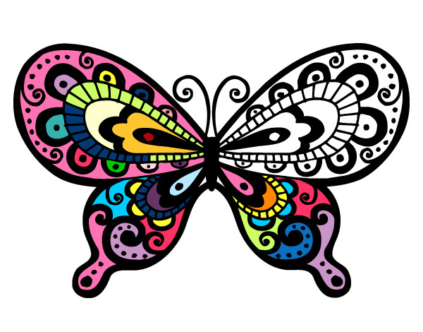 Disegno Farfalla bella pitturato su emmaelia