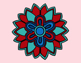 Disegno Fiore a forma di mandala weiss pitturato su ADE95