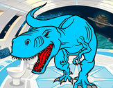 Disegno Dinosaure en colère pitturato su savatore