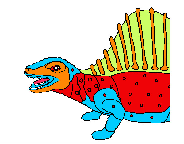 Disegno Dinosauro pitturato su savatore