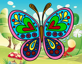 Disegno Mandala farfalla pitturato su Giadi