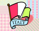 Disegno Bandiera d'Italia pitturato su ale04