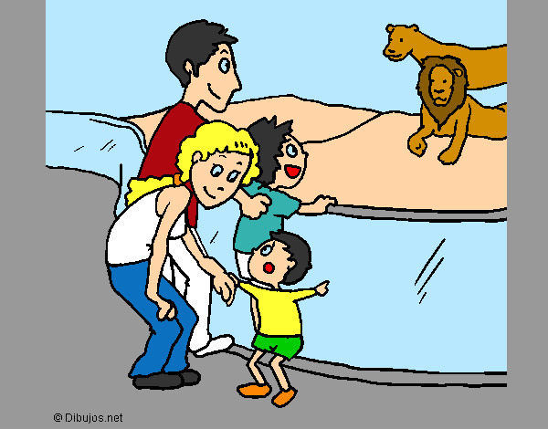 Disegno Zoo pitturato su dudu