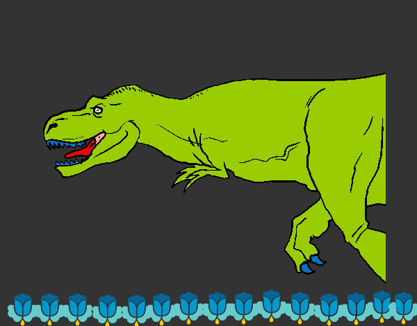 Disegno Tyrannosaurus Rex  pitturato su elisaarnau