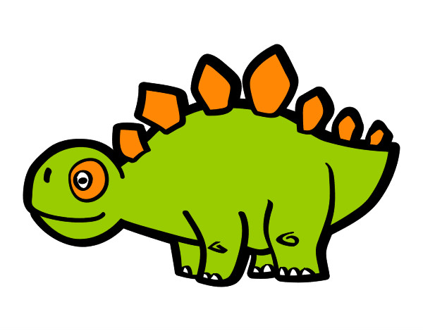 Disegno Giovane stegosauro pitturato su elisaarnau