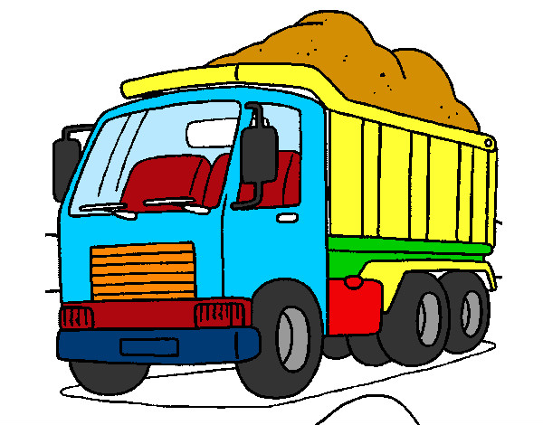 Disegno Camion da carico  pitturato su silvietta