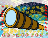 Disegno Telescopio pitturato su simohaje