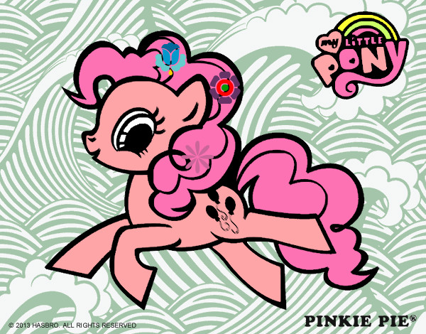 Disegno Pinkie Pie pitturato su Monci