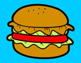 Disegno Hamburger con lattuga pitturato su balocelli