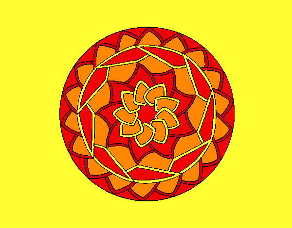Disegno Mandala 1 pitturato su goldbaby