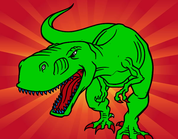 Disegno Tyrannosaurus Rex arrabbiata pitturato su alessia5