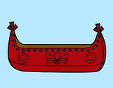 Disegno Barca indiano pitturato su lucatoro