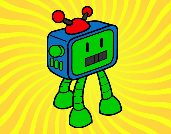 Disegno TV Robot pitturato su christophe