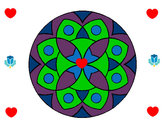 Disegno Mandala 13 pitturato su plini